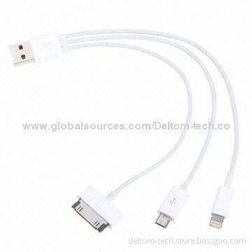 New 3-in-1 mobile phone PC data cables, micro, 8/30 pins
